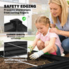 8 x 4 x 1ft Galvanized Raised Garden Bed, Reinforced Outdoor Planter Box with Open Bottom, Black