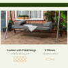 3 Person Porch Swing Bench with Adjustable Canopy, Cushions, Pillows for Porch and Backyard