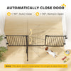 Foldable Dog Gate with Door, 3 Panel Metal Pet Gate for Stairs, Doorways and Fireplace, Auto-Close Safety Gate, Black