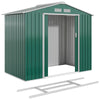 7' x 4' x 6' Garden Storage Shed Outdoor Patio Metal Tool Storage House w/ Foundation Kit and Double Doors