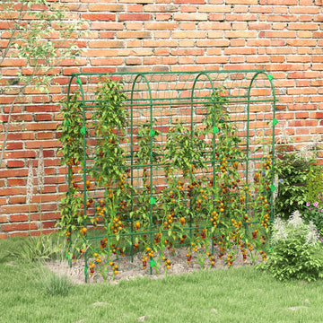 Metal Garden Trellis, Arch Trellis for Climbing Plants Outdoor, A-Frame, with Climbing Net, 17