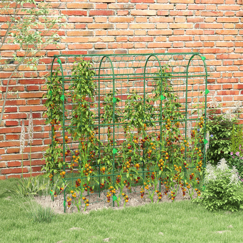 Metal Garden Trellis, Arch Trellis for Climbing Plants Outdoor, A-Frame, with Climbing Net, 17
