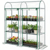 3 Tier Mini Greenhouse, Portable Greenhouse with 2 Roll-up Doors, 56.3