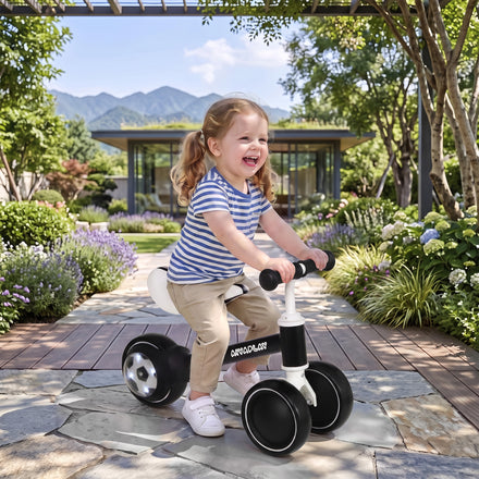 Balance Bike, Baby Bike with 135° Steering Limit & Lighting Rear Wheels for Toddlers 12-24 Months, Black