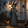 5.9' Life Size Decoration Animatronic Old Witch Outdoor Halloween, Sound and Motion Activated w/ Light Up Eyes