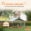 6.6' x 6.6' x 4.9' Outdoor Dog Kennel Heavy Duty Galvanized Steel Chain Link with UV-resistant Roof