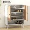 Shoe Storage Cabinet, 5-Tier Shoe Rack Cabinet with Doors, Adjustable Shelves, 15 Pairs, for Entryway, Natural Tone
