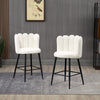 Faux Cashmere Bar Stools Set of 2 Counter Height Bar Stools with Back for Home Kitchen, 20.5