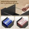 Filing Cabinet with Power Outlets File Cabinet Lockable Casters File Drawer Side Cubbies Black Wood Grain