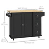 Kitchen Island on Wheels, Kitchen Cart with Drop Leaf, Drawers