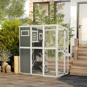 Wooden Cat Catio, 66.5