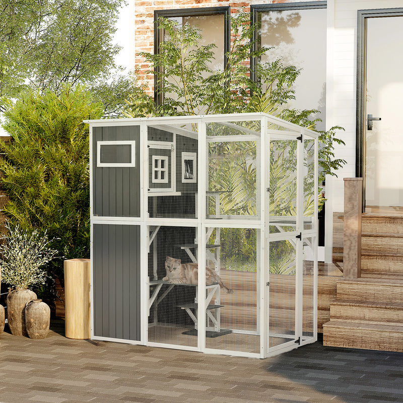 Wooden Cat Catio, 66.5