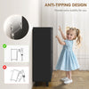 Narrow Shoe Cabinet, Shoe Storage Cabinet with 4 Flip Drawers and Adjustable Shelves for 16 Pairs of Shoes, Black