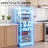 7.0 Cu.Ft Upright Freezer, Compact Stand Up Freezer with 6 Adjustable Shelves, Reversible Door for Home Office