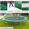 Soozier Trampoline Pad, 14FT Replacement Trampoline Safety Pad Mat Spring Cover, Water-Resistant, UV-Resistant, Tear-Resistant, No Holes for Pole, Green