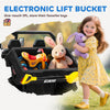 12V Ride on Car with Electric Bucket, Two-Seater, Shovel, Remote Control, Spring Suspension, Horn, Music, Black
