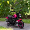 6V Kids Motorcycle with Training Wheels, Foot Pedal, Headlight, Music, Forward/Reverse, Single-Button Start, Pink