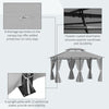 10' x 13' Patio Gazebo, Outdoor 2-Tiers Garden Canopy Yard Sunshade Shelter with Curtains, Dark Grey