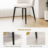 Modern Dining Chairs Set of 4, Upholstered Dining Room Chairs with Metal Legs, Shell Backrest, Padded Seat
