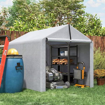 7' x 5' Portable Shed, Waterproof Bike Tent with Roll-up Zipper Door and Galvanized Metal Frame for Bike