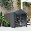 Portable Bicycle Shed with Galvanised Steel Frame and Large Door, Waterproof Outdoor Shed for Garden Tools, Dark Grey