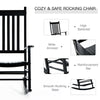 Wooden Porch Rocking Chair Outdoor Patio Rocker Garden Single Leisure Reclining Seat Armchair Black