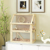Wooden Hamster Cage, 3 Tier Gerbil Cage with Deep Bottom, Hut, Seesaw, Exercise Wheel, Ramps, 24