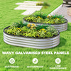 2Pcs Galvanized Raised Garden Bed, 4 x 3 x 1 ft Modular Metal Garden Beds with Rubber Strip Edging, Silver