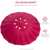 8ft Shanghai Garden Parasol Umbrella with Crank & Tilt, Adjustable Outdoor Sun Shade, Wine Red