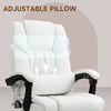 Fauteuil de massage vibrant à 6 points, chaise d'ordinateur inclinable et réglable en hauteur avec repose-pieds rétractable, brun