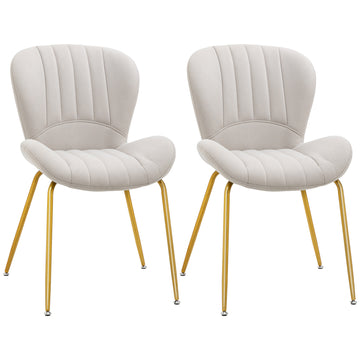 Dining Chairs Set of 2, Modern Accent Chair with Cushioned Backrest, Upholstery for Living Room