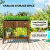 Wooden Raised Garden Bed, Elevated Planter Box with Storage Shelf, Drainage Holes and Liner, 34