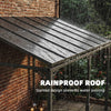 13' x 10' Lean to Gazebo, Hardtop Wall Mounted Outdoor Pergola with Polycarbonate Roof and Metal-Aluminium Frame