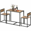 Dining Table Set, Industrial Dining Set for 2, Kitchen Table and Chairs for Small Space, Dining Room Table with Chairs