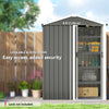 4.5 x 3ft Outdoor Storage Shed, Waterproof Metal Garden Shed with Lockable Door for Backyard, Patio, Lawn, Light Grey