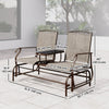 Patio Glider Rocking Chair 2 Person Outdoor Loveseat Rocker Garden Furniture Bench, Flaxen