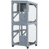 Movable Catio Outdoor Cat Enclosure with Resting Box, 3 Jumping Platforms, Waterproof Asphalt Roof for Outdoor Indoor