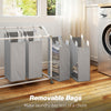 Laundry Hamper with Wheels, 160L Laundry Basket with 4 Removable Bags for Bedroom, Bathroom, Grey