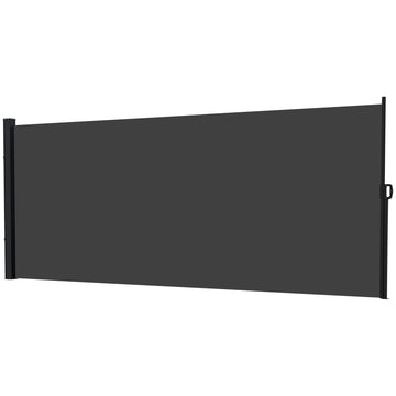 13' x 6' Retractable Side Awning, Outdoor Privacy Screen for Garden, Hot Tub, Balcony, Terrace, Pool, Black