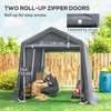7.9' x 6.6' Garden Storage Tent, Patio Storage Shelter w/ Metal Frame and Double Zipper Doors