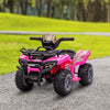 6V Kids ATV Quad, 4 Wheeler Battery Powered Electric Ride on Car with Music, Forward, for Boys and Girls Ages 18-36 Months, Pink