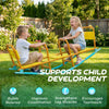 Qaba Teeter Totter Seesaw for Kids, 2 in 1 Metal Rocking Seesaw for Toddlers Age 3-8, Playground Equipment for Backyard