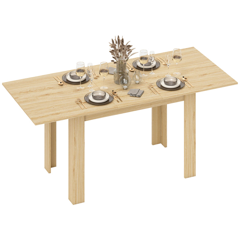 Modern Extendable Dining Table, 55.1 x 31.5 in, for 6-8 People, Expandable Dining Table for Kitchen, White