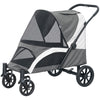 Foldable Pet Stroller for Medium Dogs with Four Big Wheels, Shock-Absorbing Frame, Safety Leashes, Brakes