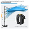 8' x 8' Square Patio Hanging Offset Umbrella with 360° Rotation, Aluminum Outdoor Cantilever Market Parasol, Turquoise