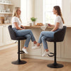 Bar Stools Set of 2, Swivel Counter Height Barstools with Back, Footrest, Adjustable Height, Beige
