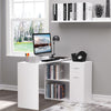 180° Rotating Home Office Corner Desk Storage Shelf Cabinet White