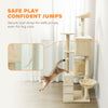 63 Inch Cat Tree with Sisal Scratching Posts, Condos, Plush Perches, Hammock, Ladder, Dangling Balls, Beige