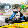 Qaba 24V Electric Go Kart with Dual 150W Motors, Adjustable Seat & 11.2MPH High Speed, Slow Start, 5-Point Harness, Red