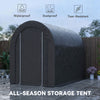 5' x 8' Outdoor Storage Shed, Heavy Duty Galvanized Steel Portable Shed for Bike, Motorcycle, Garden Tools, Black